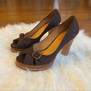 Michael Kors Brown Suede Stacked Heels